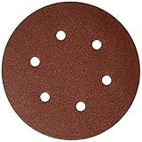 Bosch SR6R102 Random Orbit Sander Hook and Loop 6 Hole Disc 6-Inch 100 Grit Sand Paper, Red, 25-Pack