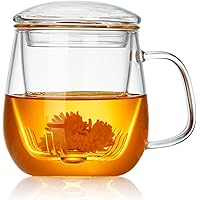 ポカロティー ティーカップ 蓋付きマグカップ コーヒーカップ 520ml コップ 耐熱ガラス 茶漉し付きマグカップ 紅茶 ポット 直火対応