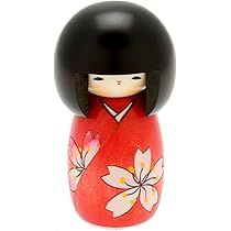 A*o様 伝統的な赤と金のこけし人形 japan_kdhnum