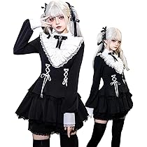 Amazon.co.jp: [KALAOK] ワンピース ロリータ 長袖 ゴシック 黒