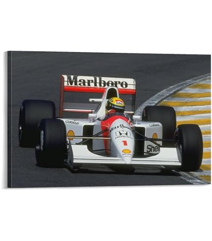 Amazon.co.jp: アイルトン・セナのF1ロータスキャンバス地ウォール