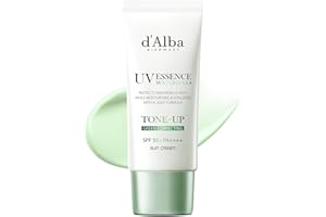 【d'Alba公式】トーンアップ UVエッセンス サンクリーム - SPF50+/PA++++ 化粧下地 日焼け止め 美容液 汗と水に強い ウォータープルーフ イージーウォッシャブル 一度に落とせる ファンデフリー 紫外線 敏感肌 乾燥肌 低刺激 顔