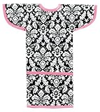 AM PM Kids! Sleeved Toddler Laminated Bib, Damask with Hot Pink by AM PM Kids! [並行輸入品]