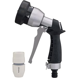 【Amazon.co.jp限定】 タカギ(takagi) 散水ノズル かんたん接続タフギアメタルノズル 普通ホース 金属ノズル モノトーン おしゃれ QF2008SK 【安心の2年間保証】