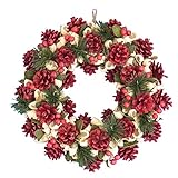 彩か SAIKA 【クリスマス】 リース 赤 緑 レッド グリーン デコレーション 飾り Natural Wreath (Red) CXO-33