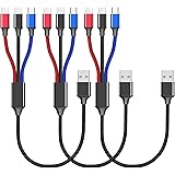 Jovno 3in1 充電ケーブル 短い 3 in 1 usb ケーブル 0.5m 充電コード 一本三役 同時給電可能 2.8A急速充電 2xType-C/Micro USB iPhone15、Pro、ProMax、iPhone15Plus、iPad