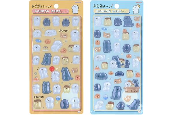 サンスター文具(Sun-Star Stationery) ボンボンドロップシール お文具といっしょ 【2個セット】 PVC S8816000 S8816018