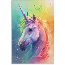 ユニコーン　絵画　壁掛け Amazon.co.jp: 絵画 満月の下のユニコーンインテリア 絵画