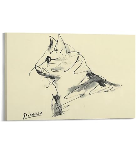 ピカソの猫アート・可愛い猫の絵画・キャンバス 30*40 Amazon.co.jp: ピカソ、猫のアートポスター。 絵画 ポスター 印刷