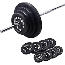 Amazon | BODY DESIGN(ボディデザイン)ラバーバーベルセット 100kg