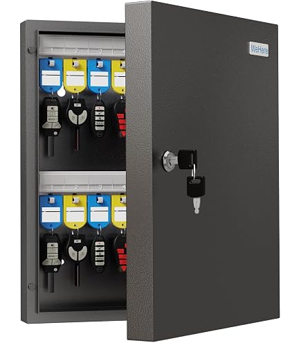 XDeer 122-Key Wall Mount Key Cabinet – Anti-Theft Key Slot With LED Light, Combo & Key Lock For Hotels, Offices & Dealerships