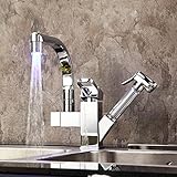 LightInTheBoxクローム仕上げシングルハンドルLEDキッチン真鍮蛇口