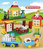 LOHOMEクリエイティブシーンBuilding Blocksおもちゃ – 66ピースビッグサイズ教育Preschool Construction ToyセットDIYおもちゃレンガ誕生日プレゼントサン