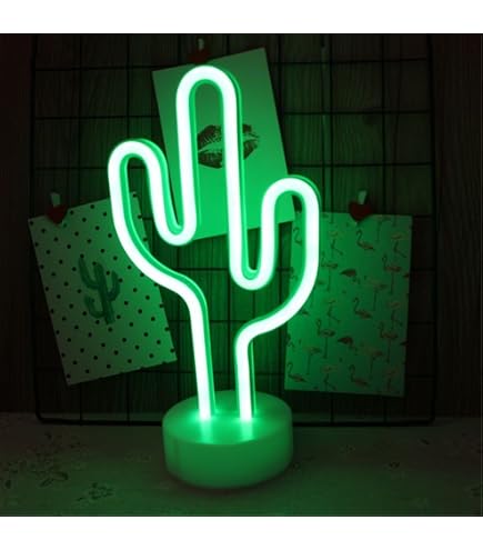 Amazon | 電光ホーム LED ネオン サイン ライト サボテン [電池式 USB