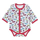 (チャックル) chuckle クルマ柄前開き長袖ロンパース サックス 80cm P2303-80-30