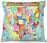 (Small 41cm x 41cm) - Decorative Smooth Woven Linen Couch Throw Pillow from DiaNoche Designs by Marl