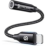 【MFi認定】SYNCWIRE ライトニング イヤホンジャック 変換【高耐久性ナイロン編み】 iPhone イヤホン変換アダプタ Lightning イヤホンジャック 変換 HIFI音質 iOS10.3以降に対応 iPhone 14 / 14Pro 