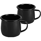 BLKP.ホーローマグカップ400㎖樽型タイプ高さ8㎝ 2個セット