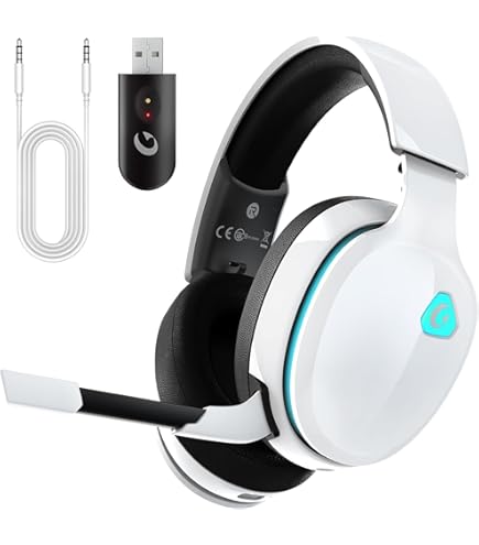 ゲーミングヘッドセット【2.4GUSBアダプター 有線 3WAY接続】 (黒) ゲーミングヘッドセット【2.4GUSBアダプター 有線 3WAY接続