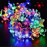 KJshop イルミネーションライト ストリングライト 花形 LEDライト 電池式 防水IP43 2種点灯モード 5m 50球 RGB (電池式、5m、50球, RGB)