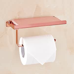 Amazon Co Jp 家庭の照明 欧州のステンレス鋼のトレイラックタオルラックは 携帯電話ホルダートイレットペーパーホルダーを手放すことができます 色 ピンクゴールド ぴんくご るど ホーム キッチン