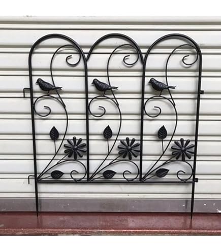 Amazon | ガーデンフェンス アイアンフェンス 10枚セット ブラック 防