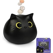 Amazon.co.jp: NIGOWAYS 貯金箱 - 黒猫の貯金箱 壊れない貯金箱
