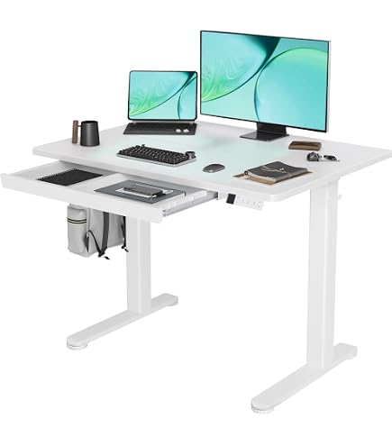 Amazon | Claiks 昇降デスク 引き出し付き 幅120CM＊奥行き60CM