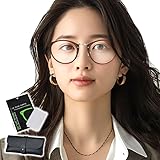 [bh life] ブルーライトカットメガネ PC眼鏡 UVカット ブルーライト パソコン 度なし 伊達メガネ スマートグラス 軽量 レディース メンズ 紫外線カット ケース付き おしゃれ ボストン 丸型 (ﾏｯﾄﾌﾞﾗｯｸ)