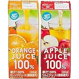 [Amazonブランド] Happy Belly オレンジ & アップル ジュース 100% アソート 200ml×24本