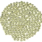 gresorth 900個古代ゴールドラウンドアクリルロシア文字ビーズゴールデンアルファベットDIYブレスレット、ネックレス4 x 7 mm