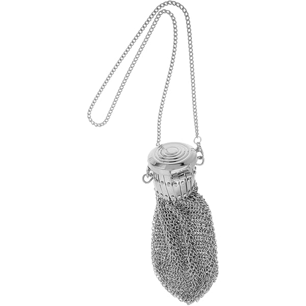 Amazon | シルバーメッシュ小銭入れ、レトロシルバーコインメッシュ