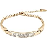 Barzel 18K Gold, Rose Gold Plated or White Gold Plated Bling Crystal ID Bracelet