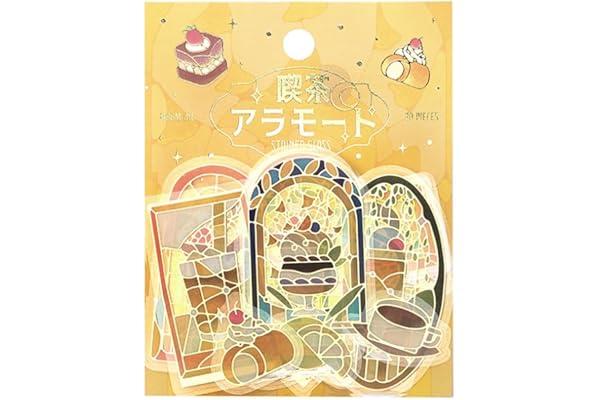 BGM 箔押しクリアシール 喫茶アラモードステンド イエロー BS-PFG011