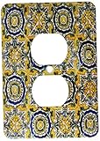3dRose lsp_207168_6 Ceramics Tiles on Wall in the Dar Lasram 2 Plug Outlet Cover [並行輸入品]