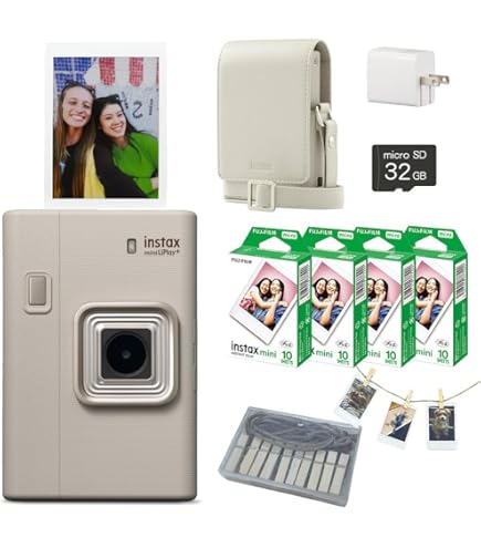 Amazon | instax mini LiPlay、ブラッシュゴールド | インスタント