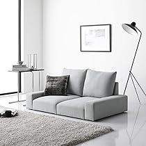 Amazon｜RASIK ソファー 2人掛け ローソファー ライトグレー