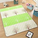 Ustide Baby Play Matコットン床ジム – 非毒性ノンスリップリバーシブル洗濯可能、ラージ 150*200cm