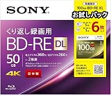 ソニー 【5+1枚 (地デジ約42時間) 100GBお試しパック】 ソニー / 5+1枚入り / ビデオ用ブルーレイディスク / くり返し録画用 / BD-RE / 1-2倍速 / ディスク用ケース付属 / 2層RE+3層RE SONY (6枚パック:BD-RE 2層5枚パック+BD-RE 3層1枚) / 6BNE2VYPX2