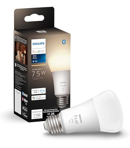 Amazon.co.jp: Philips Hue Smart LED A19電球 温白色ライト 2700K E26