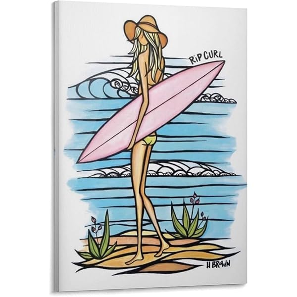 Lサイズ　ヘザー ブラウン 『 サーフ ガール 』 406mm × 508mm Amazon.co.jp: (ヘザーブラウン)HEATHER BROWN ART PRINT W35.6×H28
