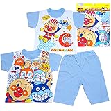 【本体綿100％】2017年 夏物 アンパンマン 半・半 ２トップス 半袖パジャマ Anpanman サックス◇100cm