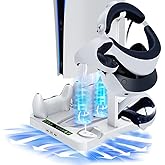 PS vr2 Charging Stand [Tomistan Newly Released - 6 in 1] VR2 Controller & PS 5 Controller, Charging Stand, 4 Devices Simultan