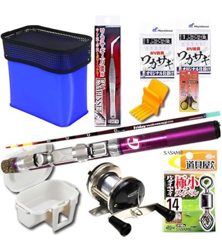 ワカサギ竿 4本セット 木製ケース付き ロッド ワカサギ セット」の人気