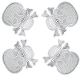 Benson MillsスカルPressedビニールプレースマット4のセット、シルバー/ブラック