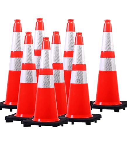 No Parking Cone 16-Pack Reserved Parking Cone Sleeves - 360° Reflective Signs For Traffic Cones, Driveway & Commercial Use Parking Cones