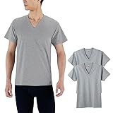 (グンゼ)GUNZE G.T.HAWKINS BASICPACKT-SHIRT 綿100% VネックTシャツ 2枚組 HK10152 NG グレ-モク L