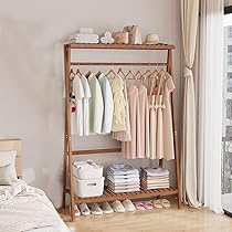 ✨セール中✨ ハンガーラック 天然竹製 衣類収納棚 洋服ラック Amazon.co.jp: PASRLD ハンガーラック 天然竹製 ワードローブ