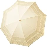 Malagavaria (マラガバリア) レース 日傘 折りたたみ レディース UVカット 遮光 8本骨 刺繍 花柄 木製 持ち手 ロールカットレース