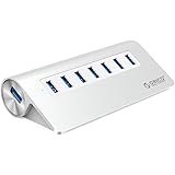 ORICO USB3.0 ハブ 7ポート 高放熱 アルミ USBハブ 12V2A電源付き5Gbps高速転送 USBケーブル付（1m） OTG機能対応 シルバー M3H7-SV